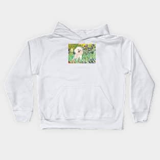 Bichon Frise in Van Gogh's Irises Masterpiece Kids Hoodie